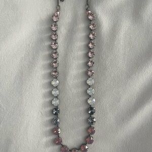 Sabika necklace- pink white and gray